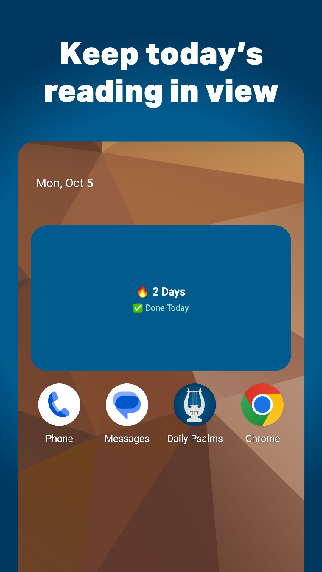 Daily Psalms home screen widget